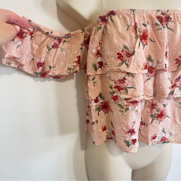 AMERICAN EAGLE Off The Shoulder Floral Crop Top - Picture 4 of 11